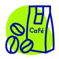 Ícono de equipos para transformación del café