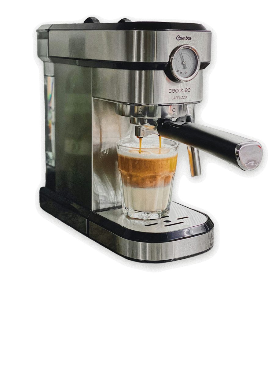 Máquina de café espresso en acero inoxidable