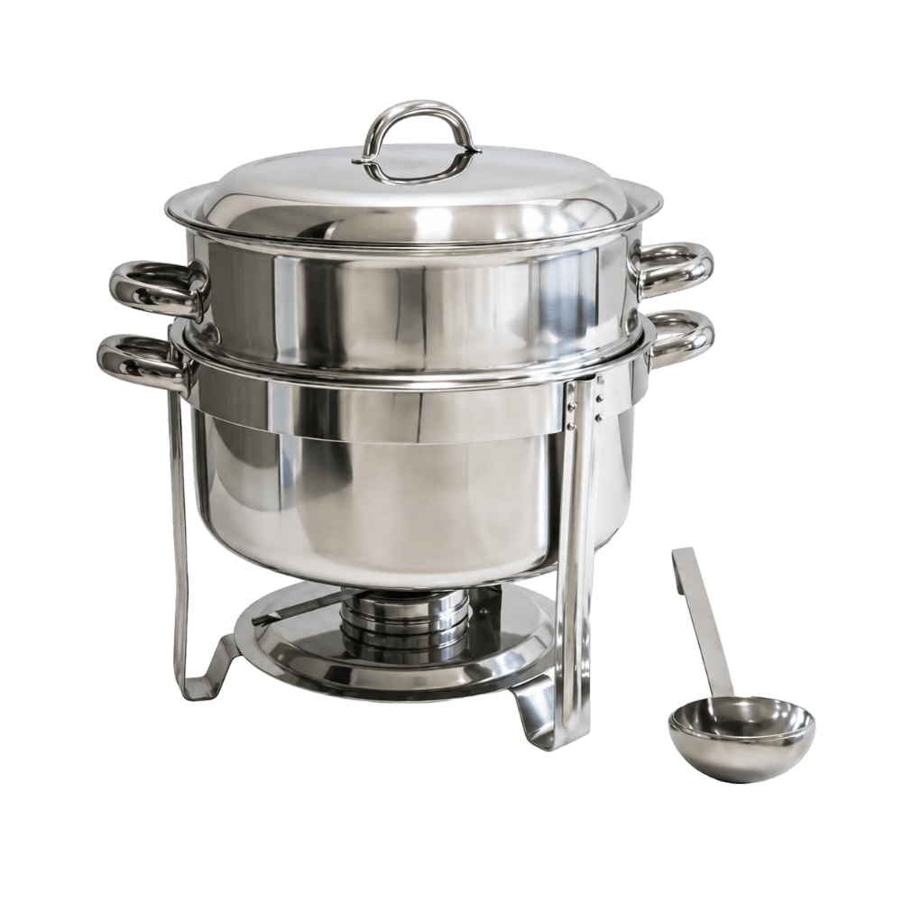 Samovar redondo en acero inoxidable para buffet