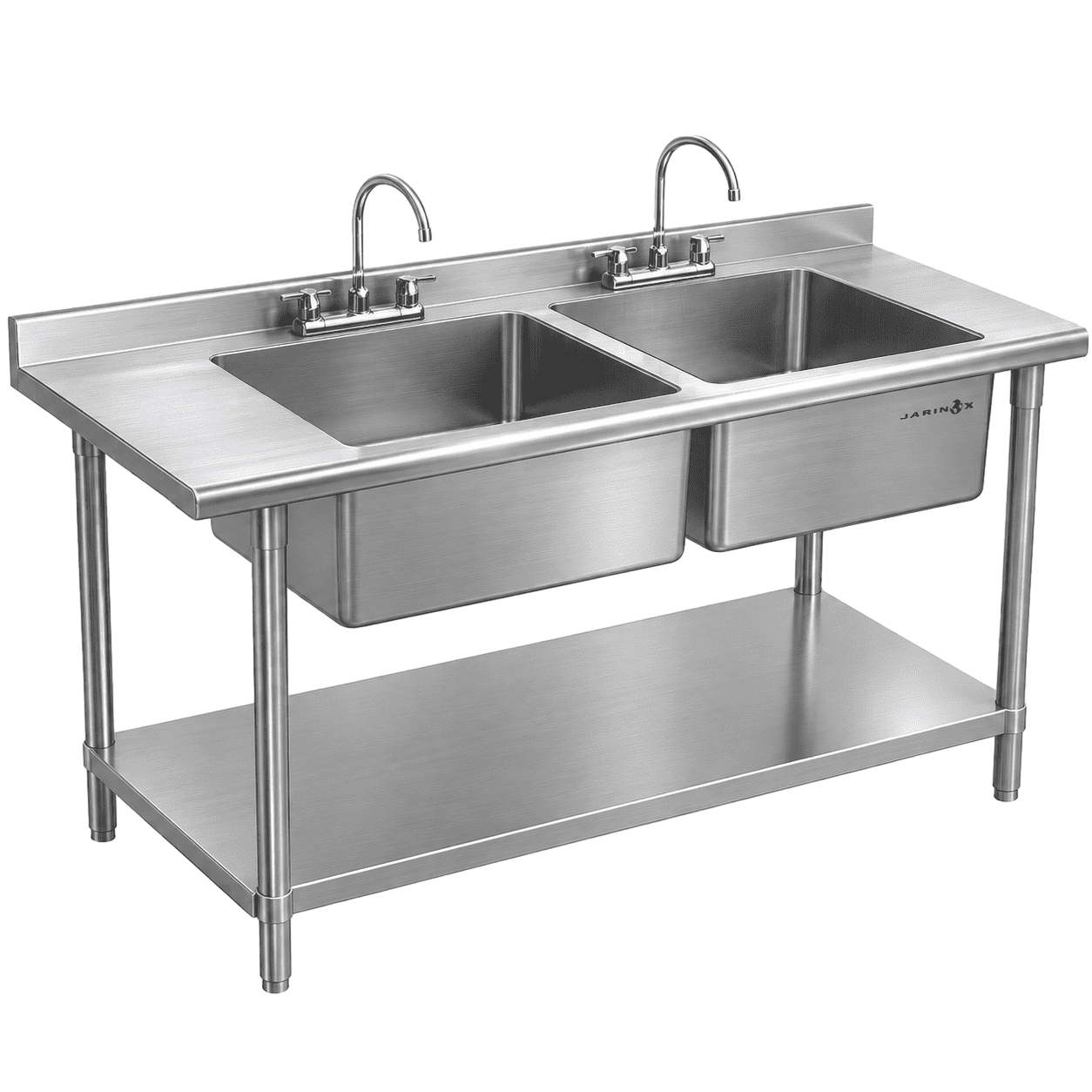 Mesa con pozuelo doble MPD-200 en acero inoxidable