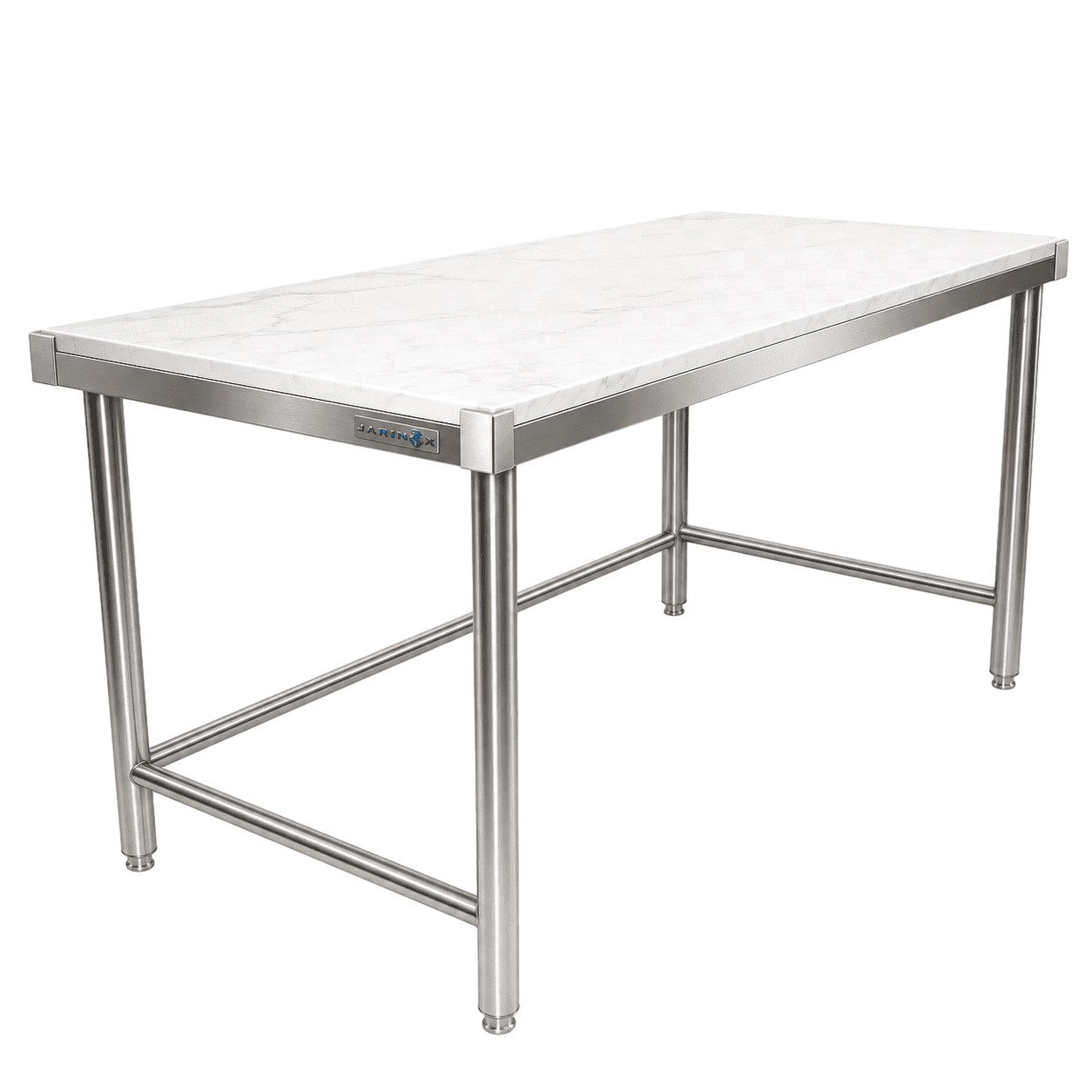 Mesa MTE-100 en acero inoxidable con cubierta en mármol